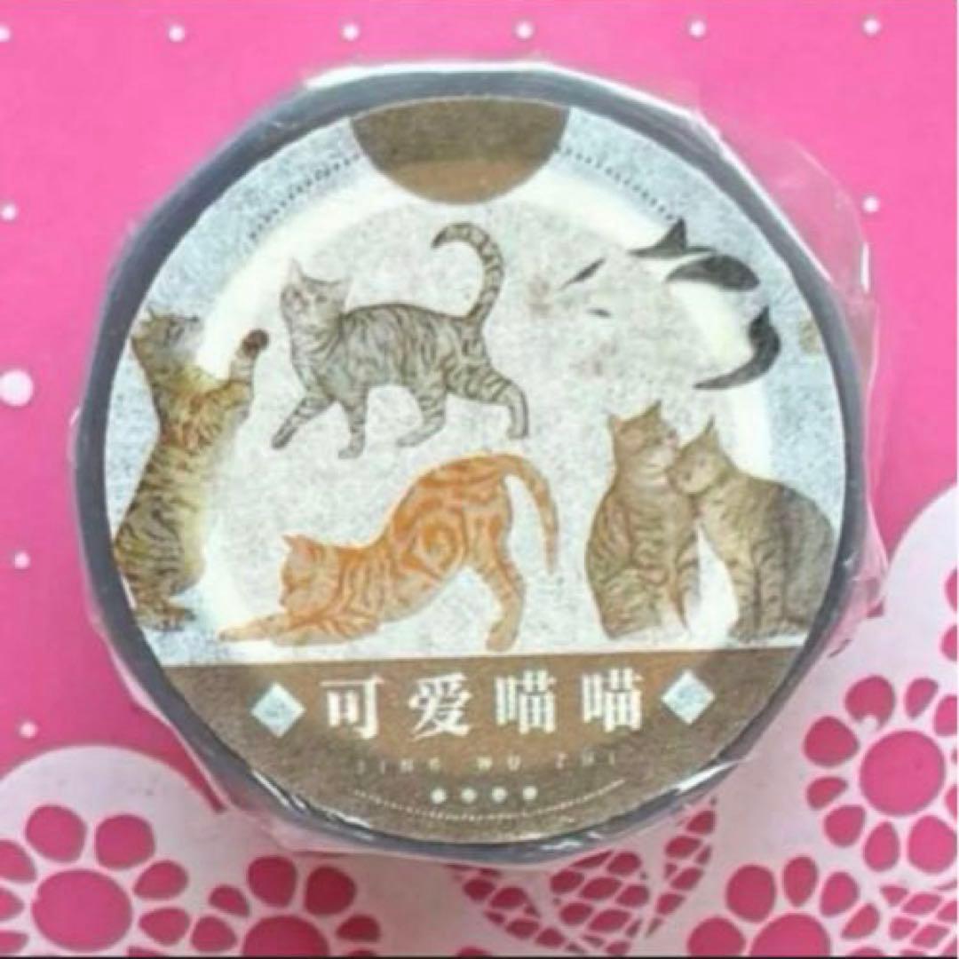 PET 5cm×5m 可爱喵喵 海外マスキングテープ　海外マステ　猫　ネコ