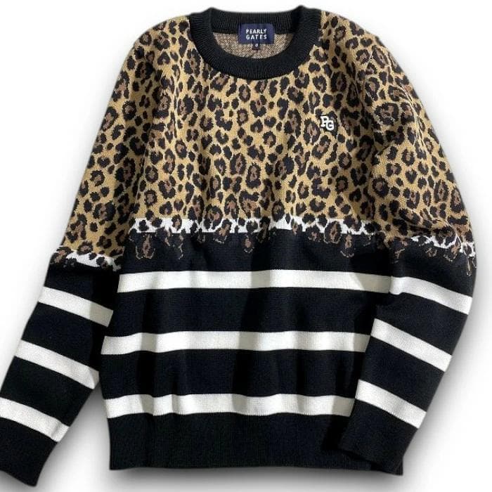 パーリーゲイツ ゴルフ 日本製 ボーダー柄 ニット プルオーバー 長袖 ウェア