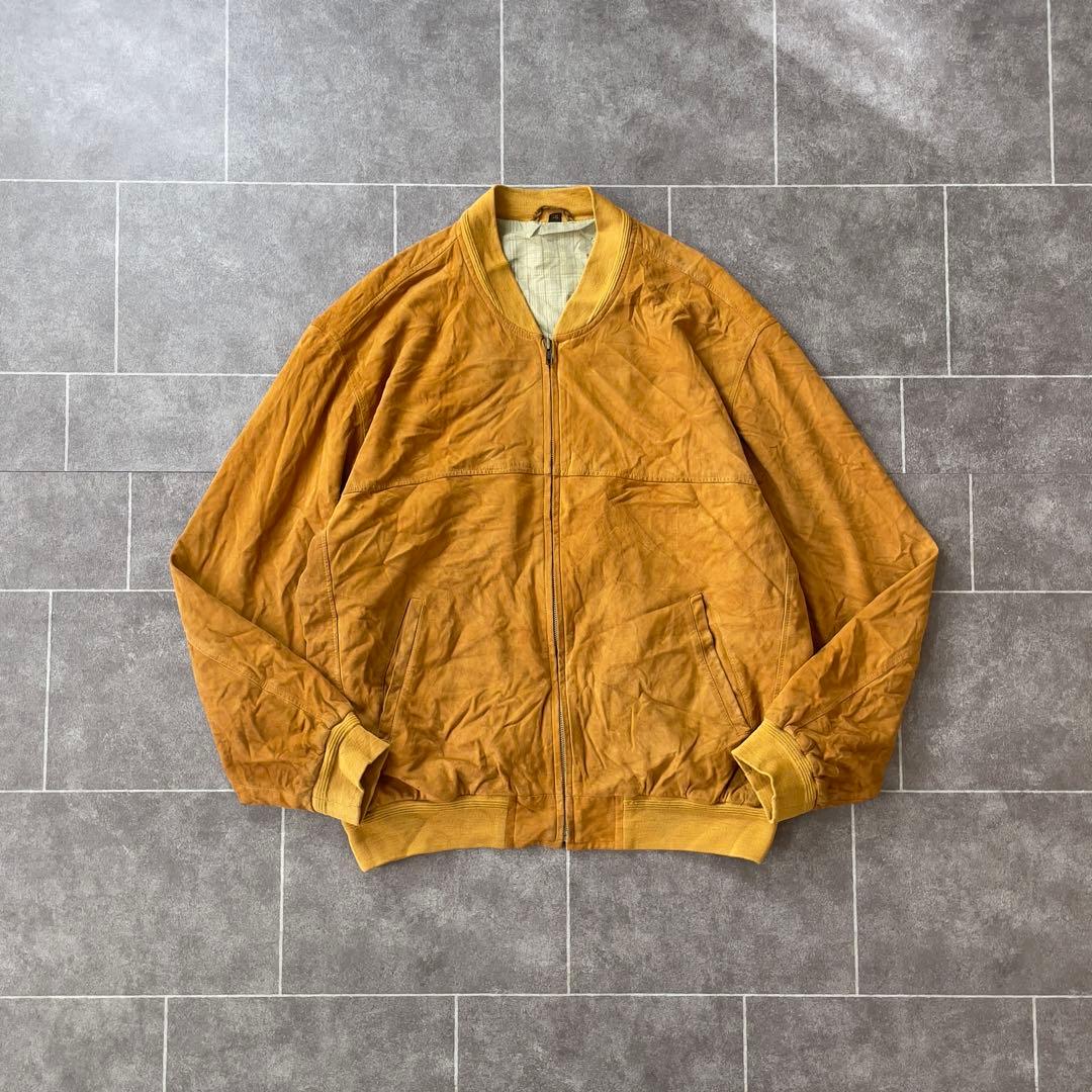 本革 ヴィンテージ スエードレザーブルゾン ユーロ古着 キャメル 56