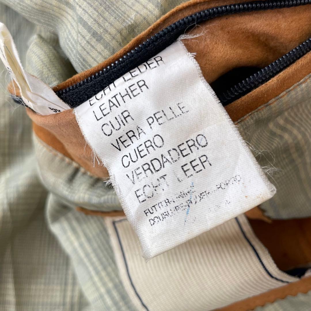 本革 ヴィンテージ スエードレザーブルゾン ユーロ古着 キャメル 56