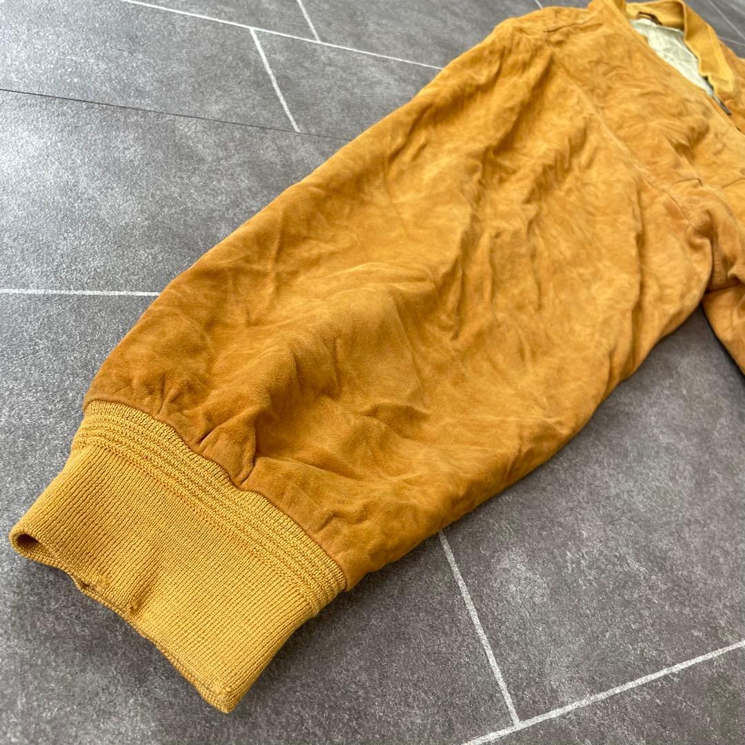本革 ヴィンテージ スエードレザーブルゾン ユーロ古着 キャメル 56