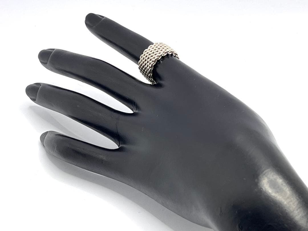 c892 オールド　ティファニー　サマセット　メッシュ　リング　925 約9号