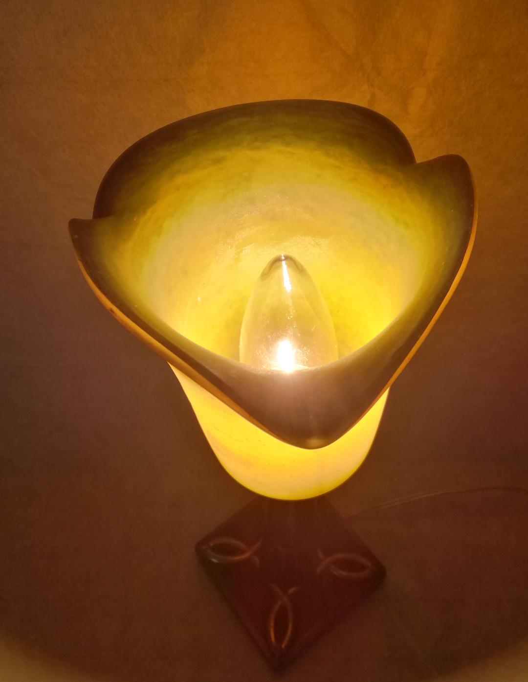 逸品アンドレ·ドラット　ヴィトリフィカシオン　彩色ブロンズ　ライト　アンティーク