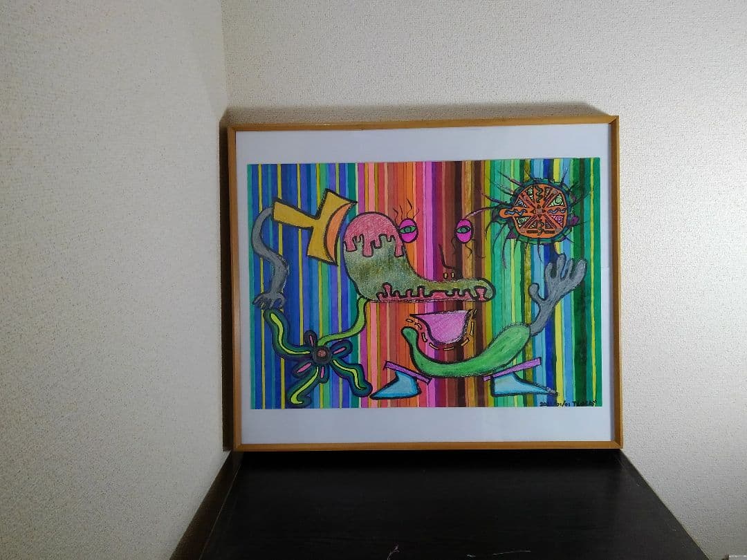 絵画　スマイルメーカー　額縁付き　原画