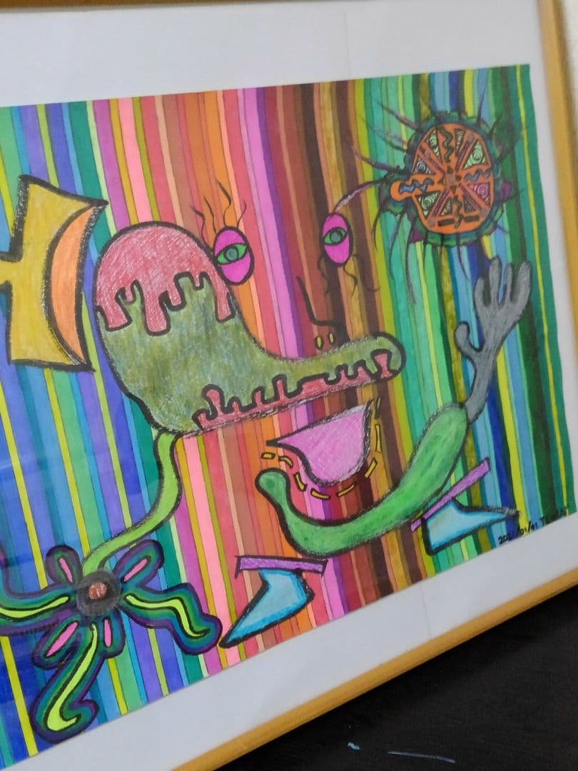 絵画　スマイルメーカー　額縁付き　原画