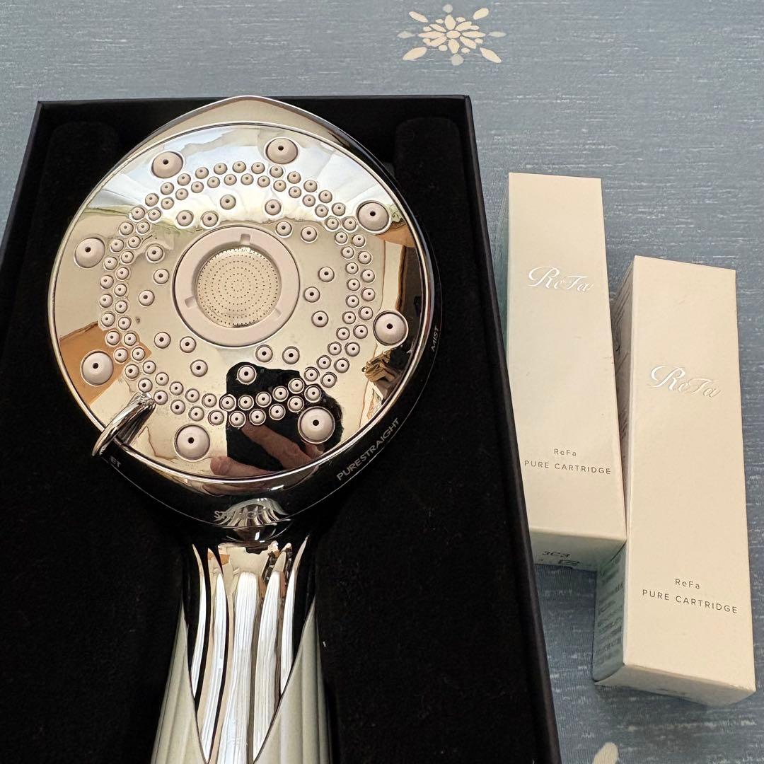 Refaシャワーヘッド ファインバブルピュア　カートリッジ2つ付き