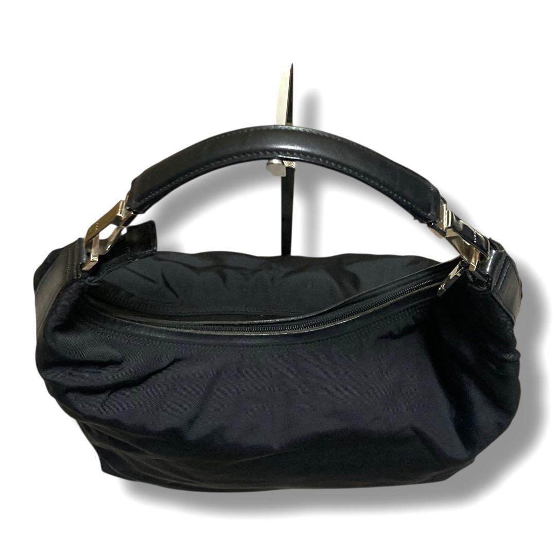 グッチ　ワンショルダー　ハンドバッグ　G金具　ナイロン　ブラック