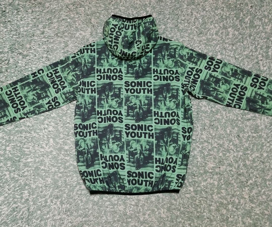 ☆美品☆人気コラボ♪【SONIC YOUTH❗】総柄❕フーデッドブルゾン