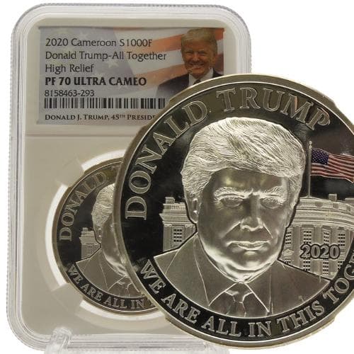 2020 カメルーン ドナルド・トランプ 1000F銀貨－NGC PF70 UC