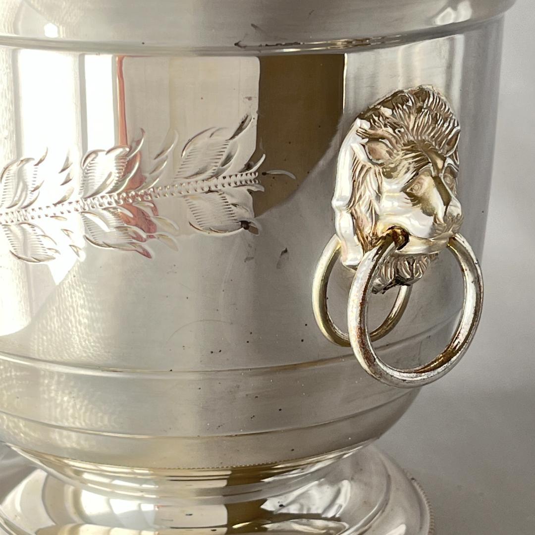 【英国】 ライオンのアイスバスケット / アイストング【シルバープレート】