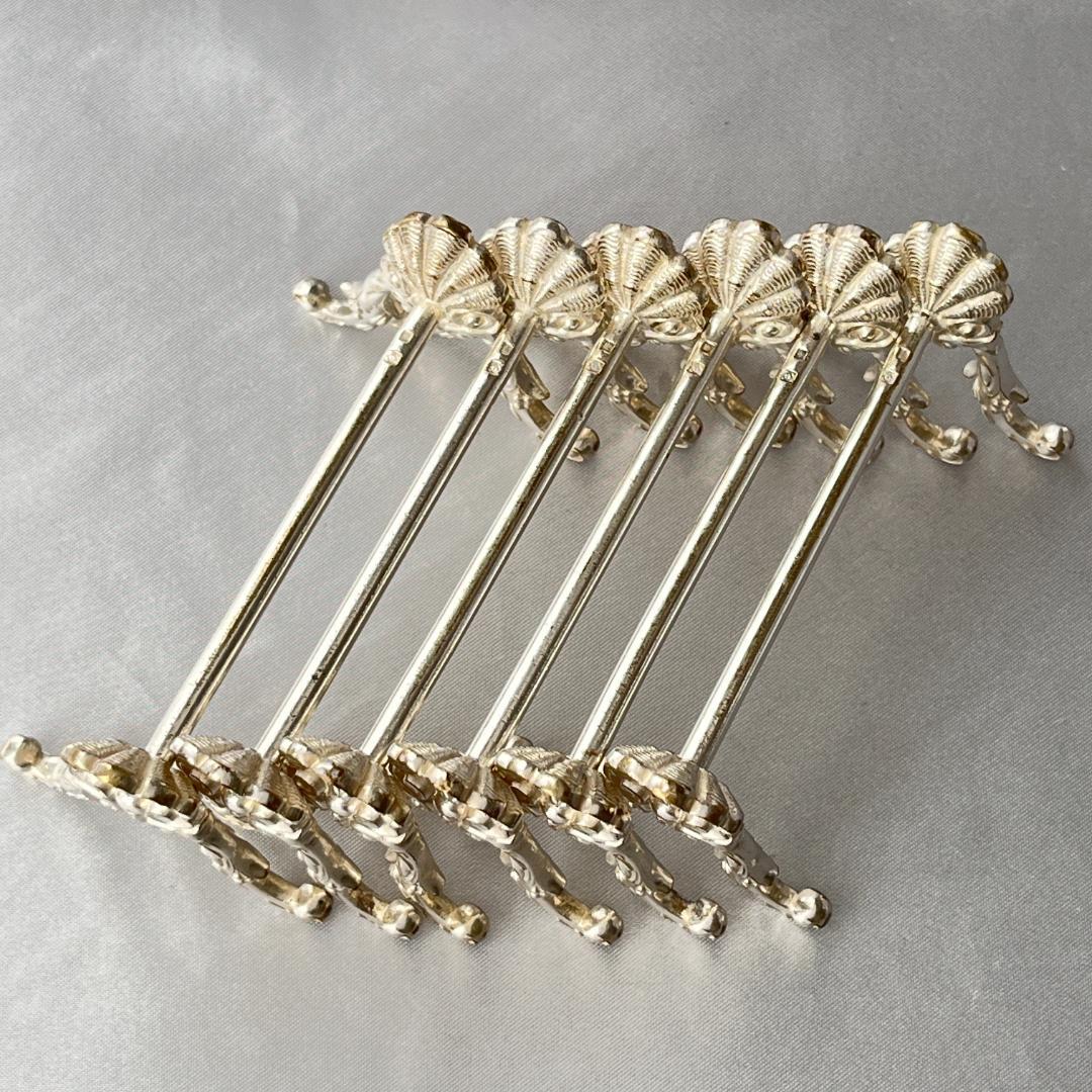 【仏蘭西】 シェルのナイフレスト / カトラリーレスト 6個【シルバープレート】