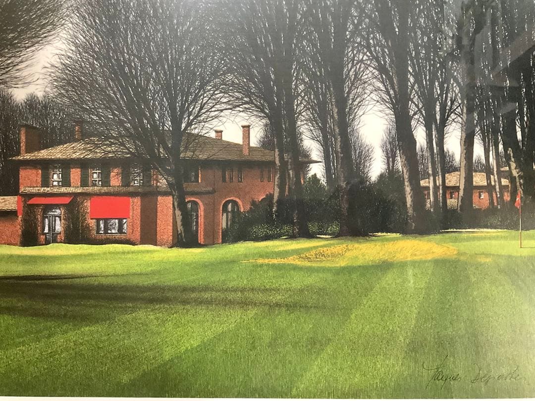 絵画、額縁、ジャック・デペルト、シャンタコゴルフクラブ、フランス、複製画、