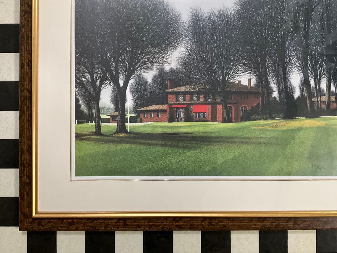 絵画、額縁、ジャック・デペルト、シャンタコゴルフクラブ、フランス、複製画、