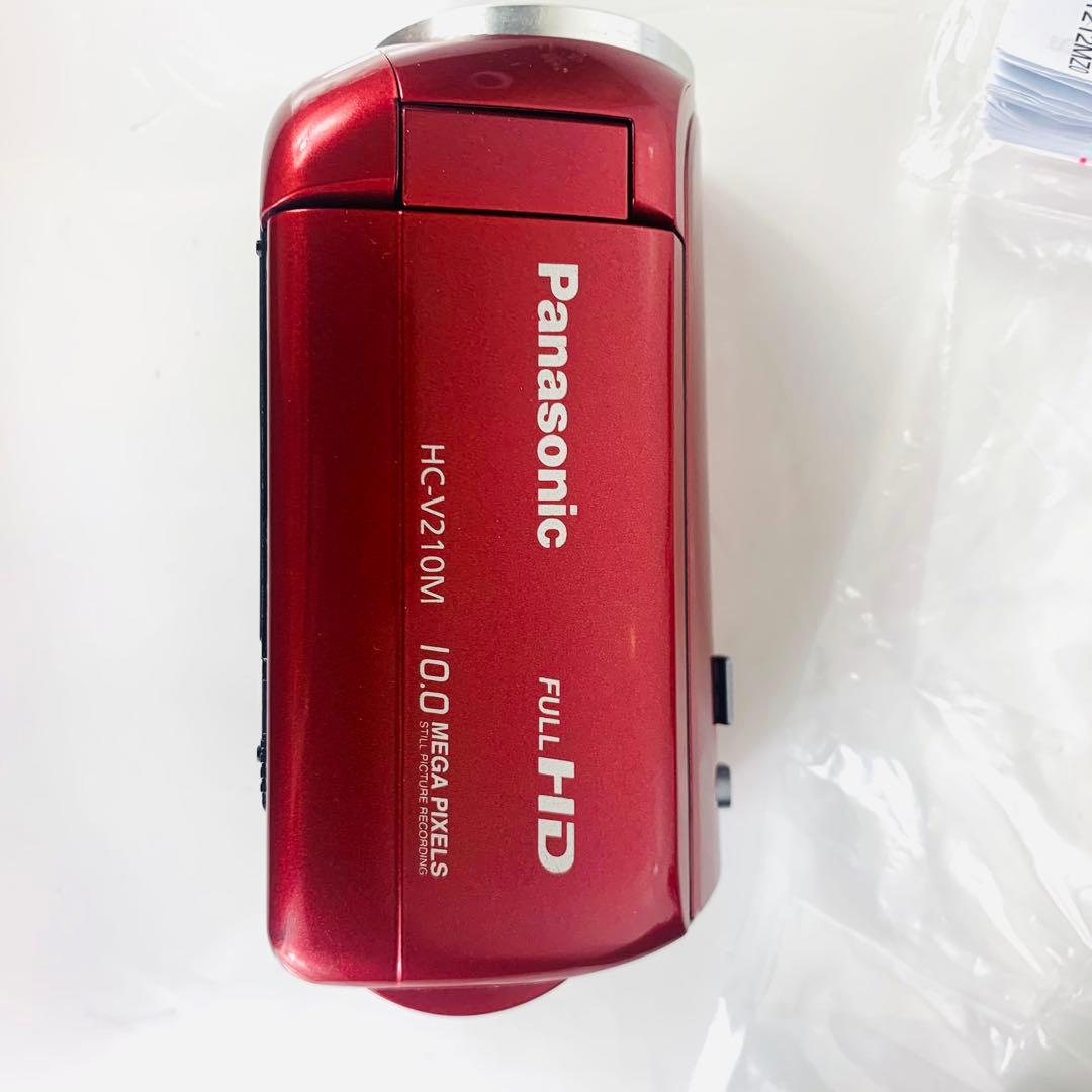 Panasonic HC-V210M レッド ビデオカメラ 本体｜バッテリー2個