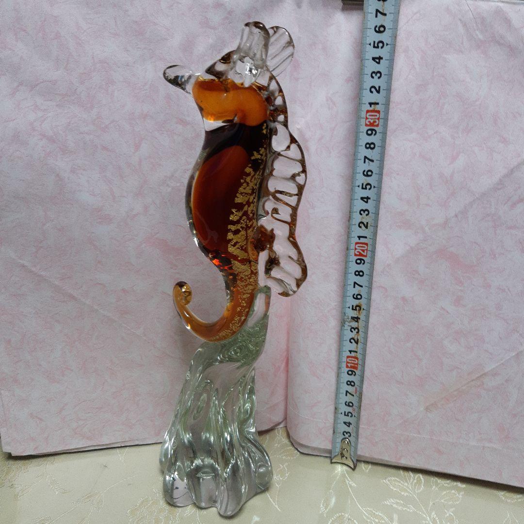 ★期間限定値引き★　ガラス製のタツノオトシゴ金箔入り