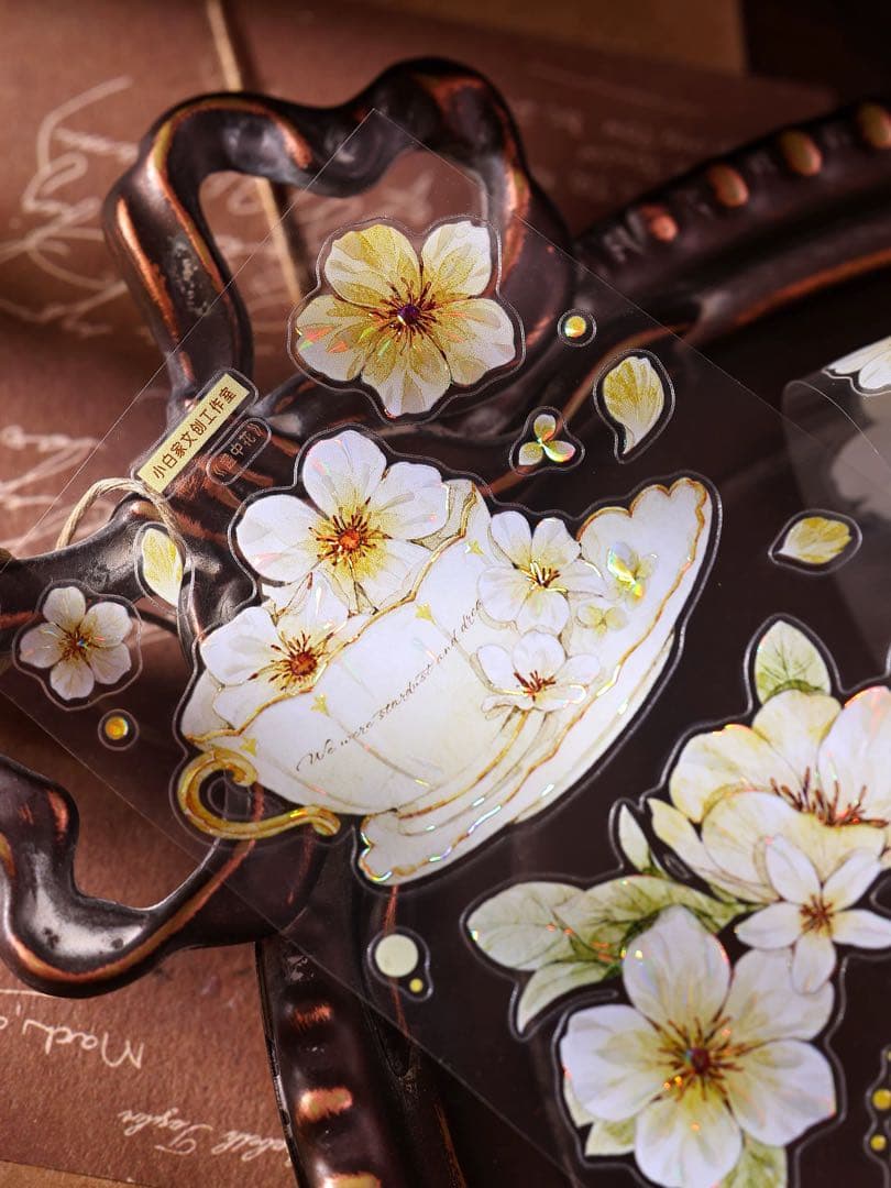 小白家文創《盏中花》海外マスキングテープ マステ 【2761】