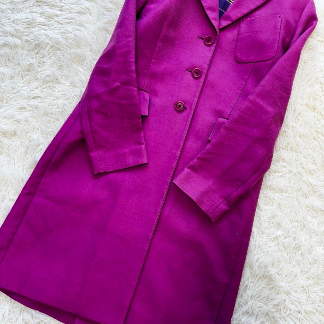PS PaulSmith✨チェスターコート　裏地チェック　ロング丈　ピンク　現行