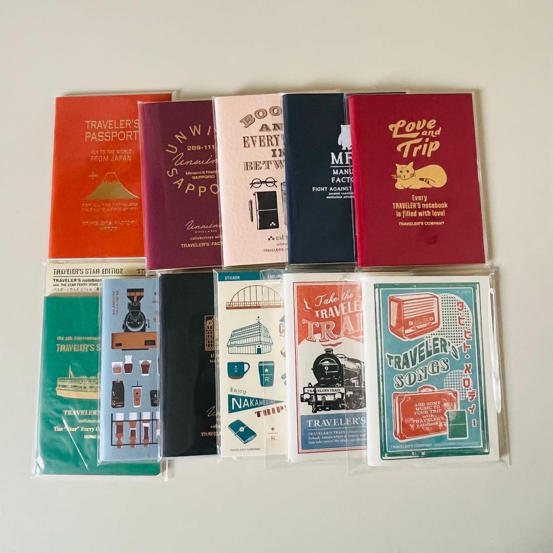 トラベラーズノート パスポートサイズ　11冊セット＋缶バッチ