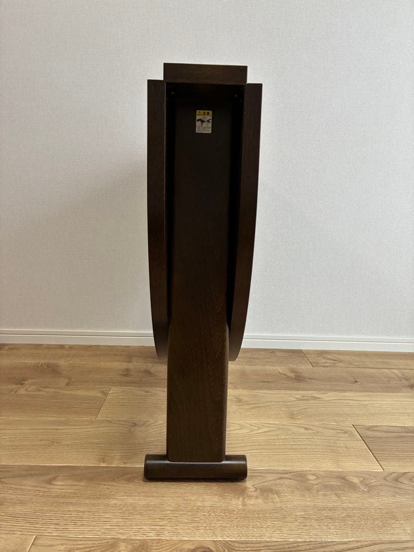 ダークブラウン楕円形折りたたみテーブル