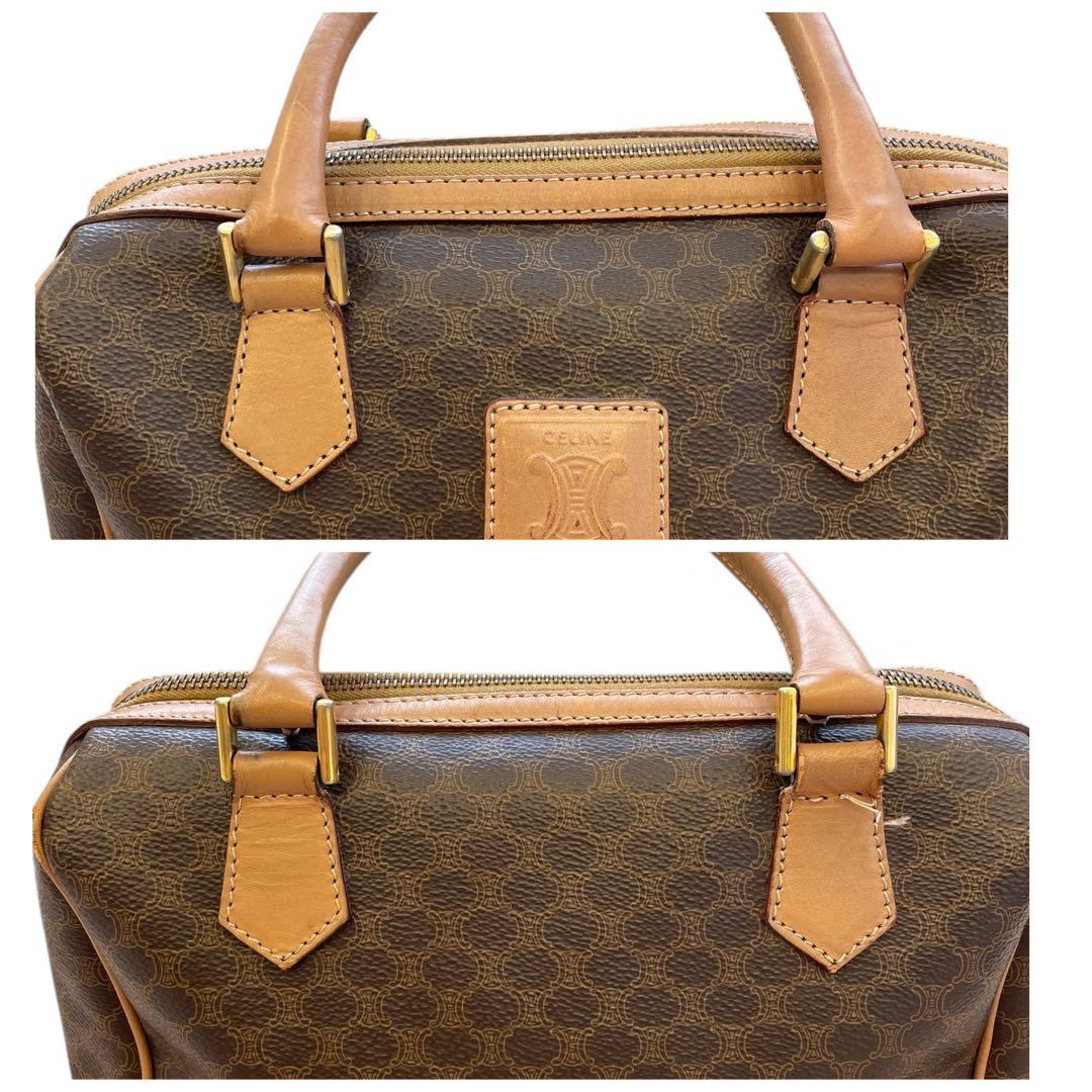 【最終価格‼️】セリーヌ ミニボストン ハンドバッグ 2way マカダム ブラウン