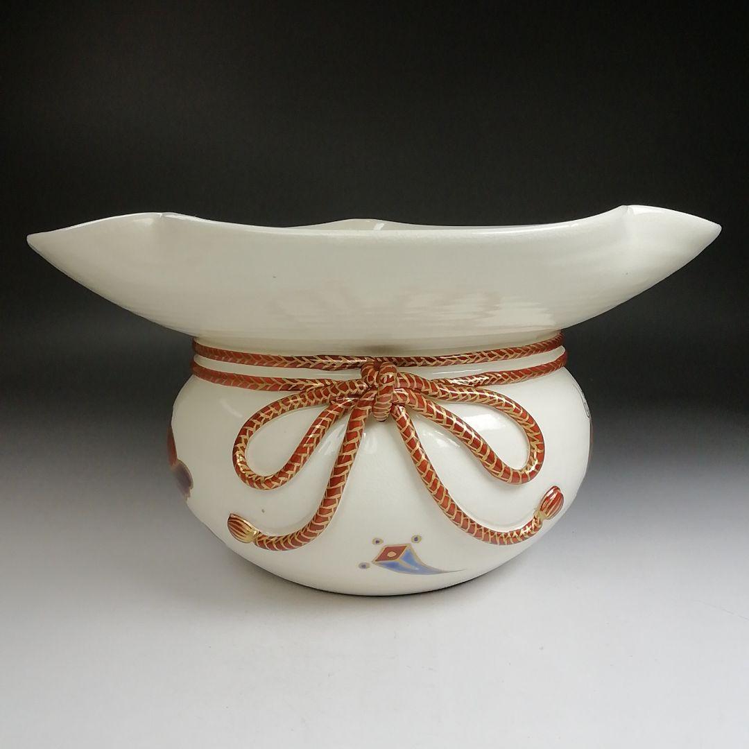 Ｔ９２５　水指　『色絵　宝尽文』『砂金袋　水指』『鳴滝窯　橋本城岳 造』　共箱