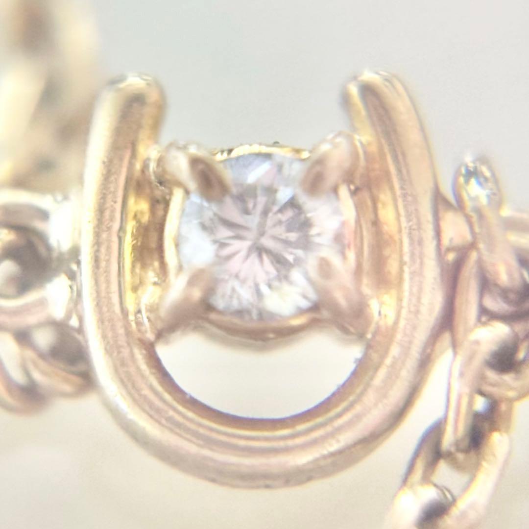 k18YG ホースシュー ダイヤ チェーンリング