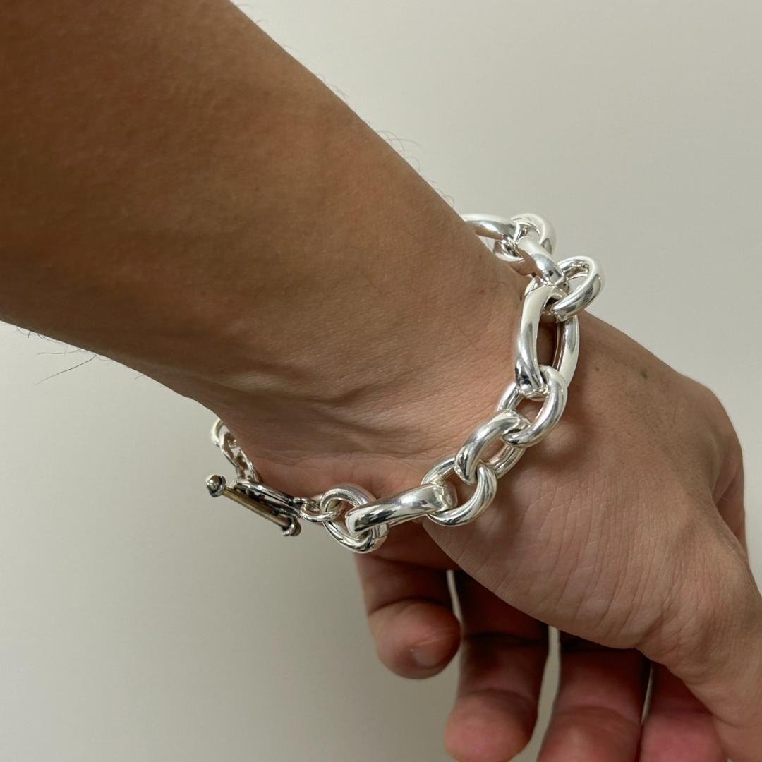 希少 ヴィンテージメキシカンジュエリー シルバー チェーン ブレスレット 925