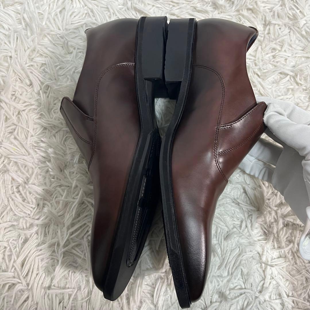 【未使用品】アシックス　ランウォーク　ブラウンレザー スリッポン 25cm