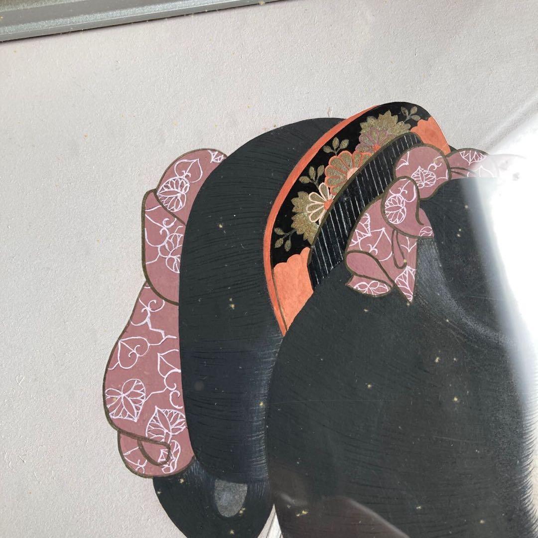 古画 直木孝太郎 「惜春」12号 着物 美人画 透明アクリル 日本画