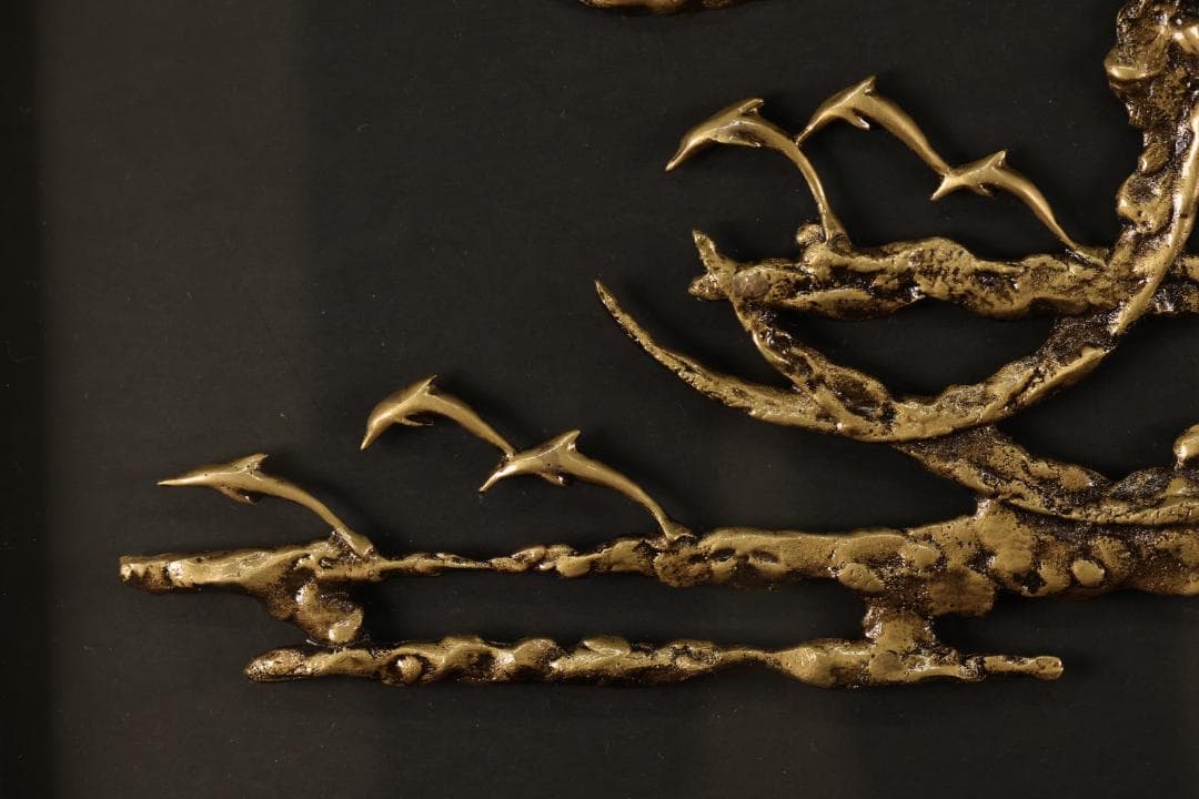 【真作】　蓮田修吾郎　「 月夜の入鹿 」　黄銅レリーフ　サイン　額装　BK100