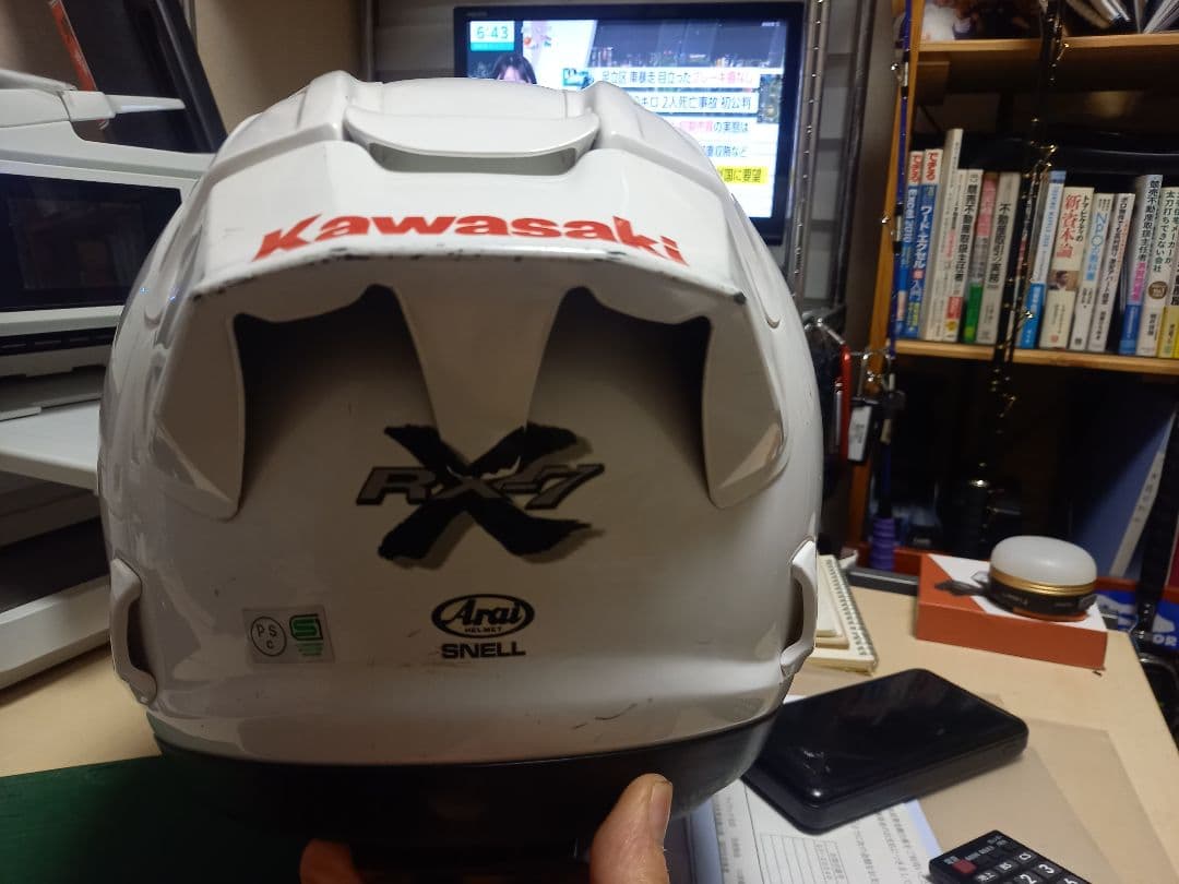 アライ　RX-7X　パールホワイト　サイズ65-66㎝ 純正スポイラー装着