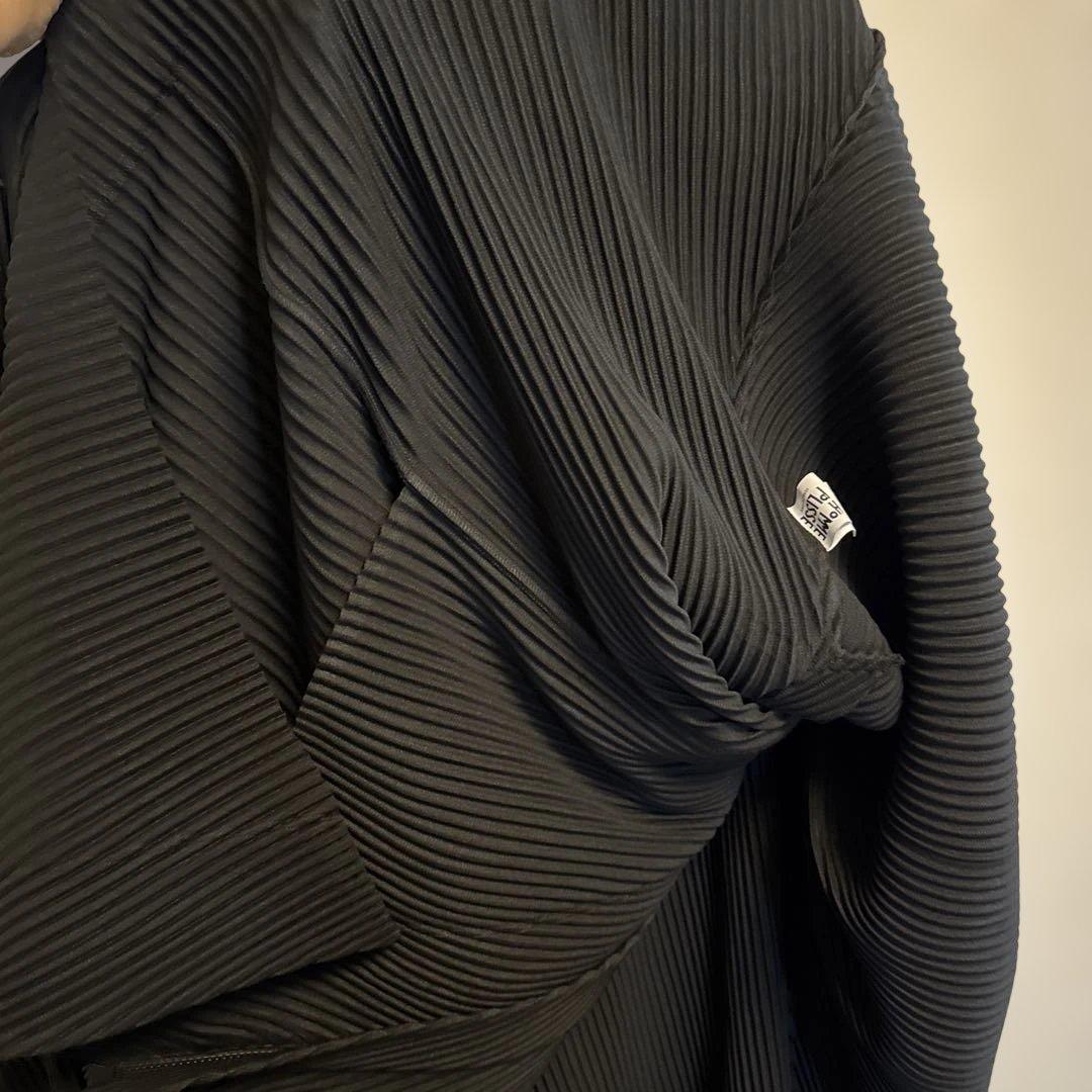 【超希少・名作】オムプリセ イッセイミヤケ 3x6 マントコート ポンチョ 黒