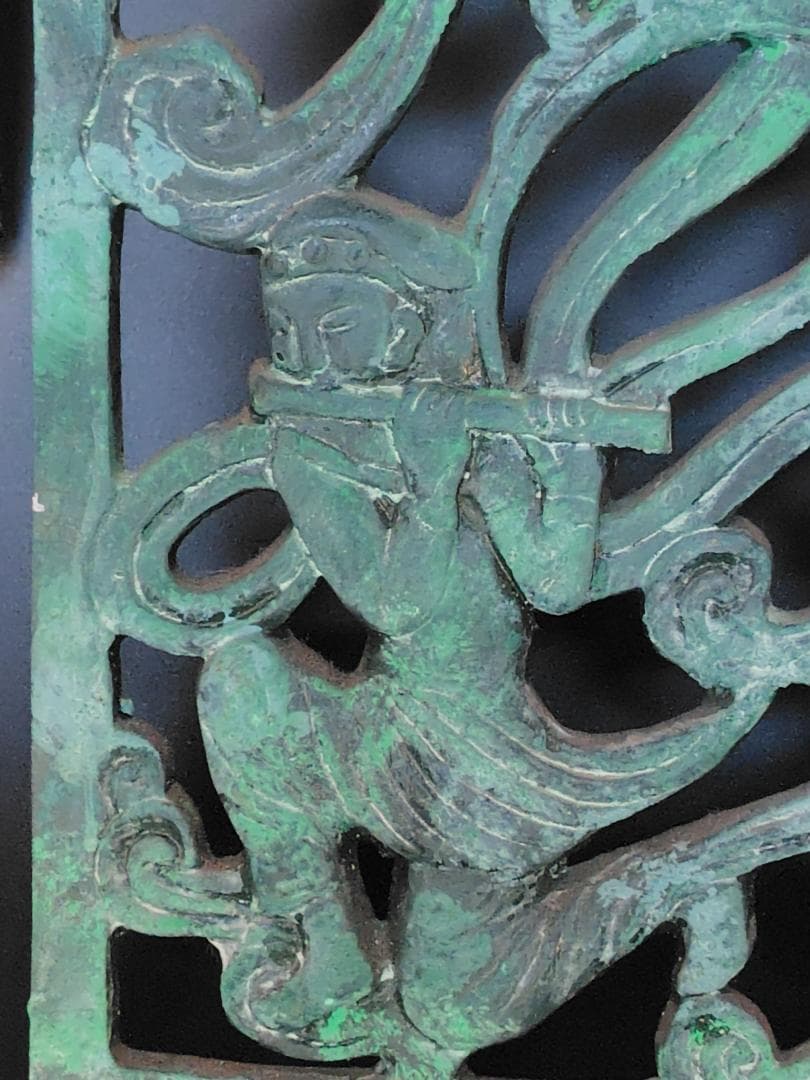 ナベ九 弥左衛門 薬師寺東塔 透彫飛天仏塔文 水煙 / 古 仏教 美術 レリーフ