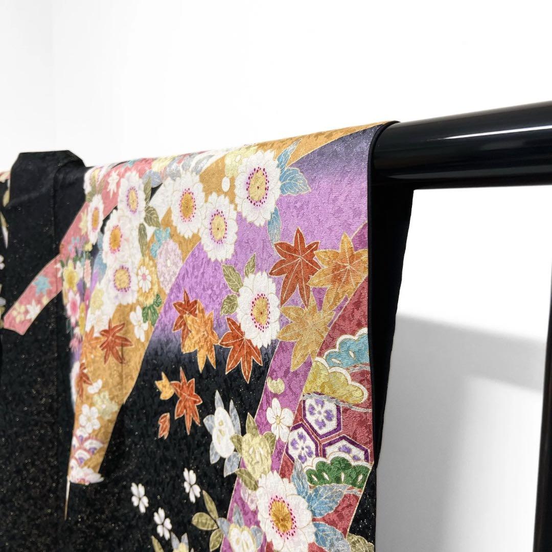 振袖　金駒刺繍　金通し　金彩　熨斗　八重桜　牡丹　成人式　着物　101b d