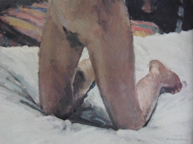 高光一也、【鏡の前の裸婦】、希少な大判額装用画集より、新品額装付、状態良好