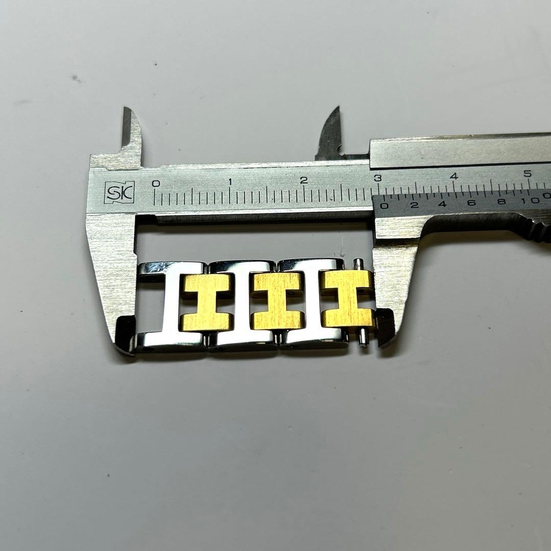 エルメス クリッパー腕時計白/金コンビ　女性用バント調整駒3個分