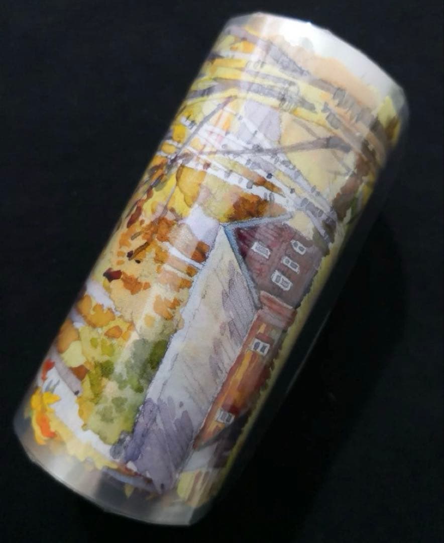 【8574】海外　マステ　5m巻売り　PETマスキングテープ　秋景色