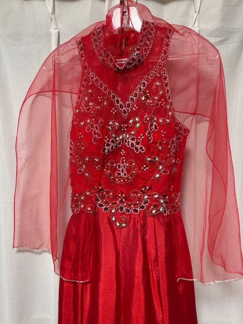 【美品】コンテストドレス/パーティードレス/インポート/マーメイド/レッド、赤