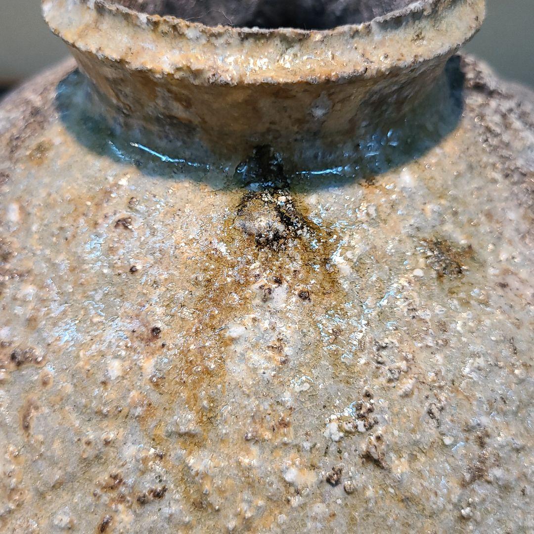 信楽焼 鈴木大弓作 蹲壷 高さ7.5寸（約23cm） 共箱 本物保証