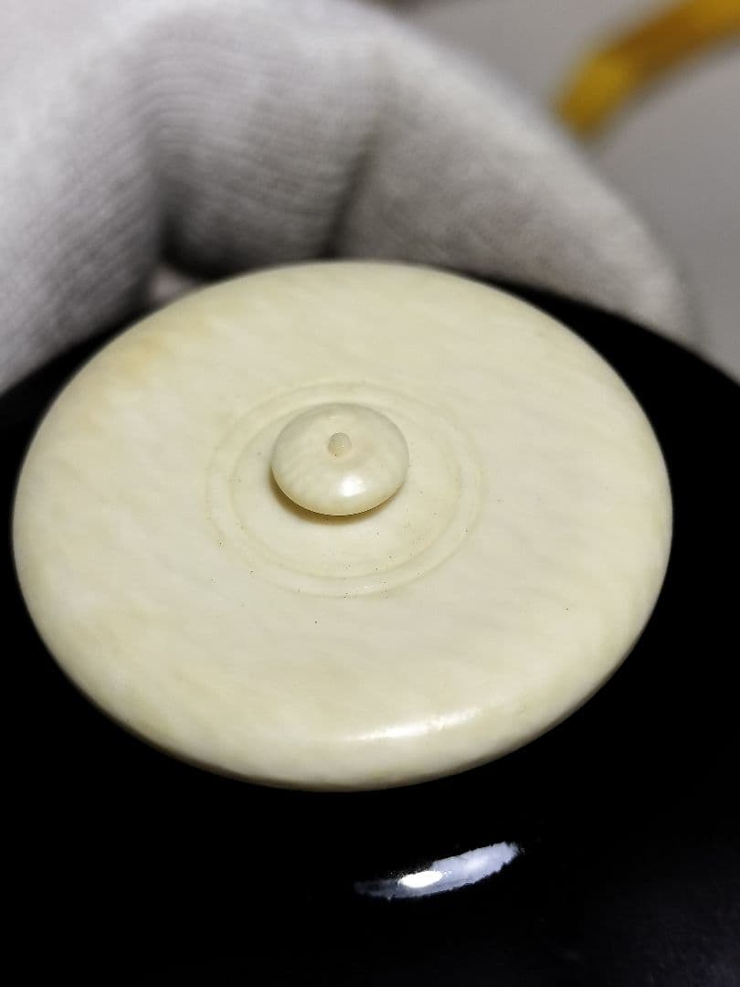 新品未使用 平安 景雲 仁清写鱗文茶入 共箱 仕覆 茶道具 手塚景雲 京焼