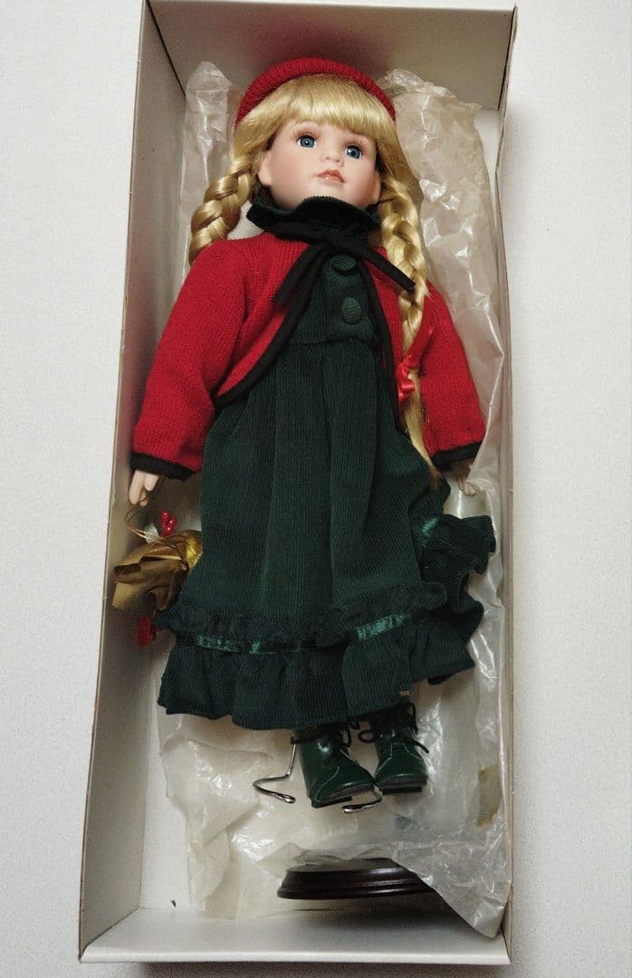 ビスクドール　 クリスマスドール　　アンティークドール　箱入り