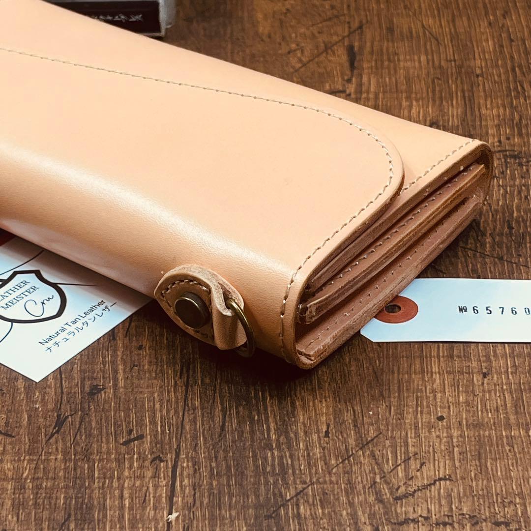 メンズ財布 長財布 ラウンドファスナー ヌメ革 ロングウォレット 栃木レザー