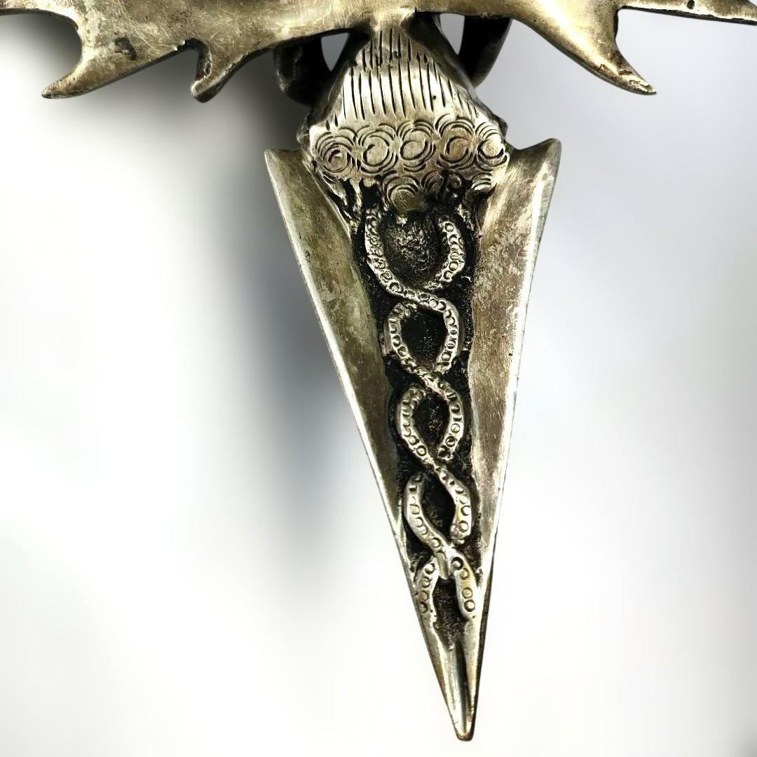 チベット密教法具 マハーカーラ 三面大黒天 プルパ 金剛杭 忿怒尊 真鍮像