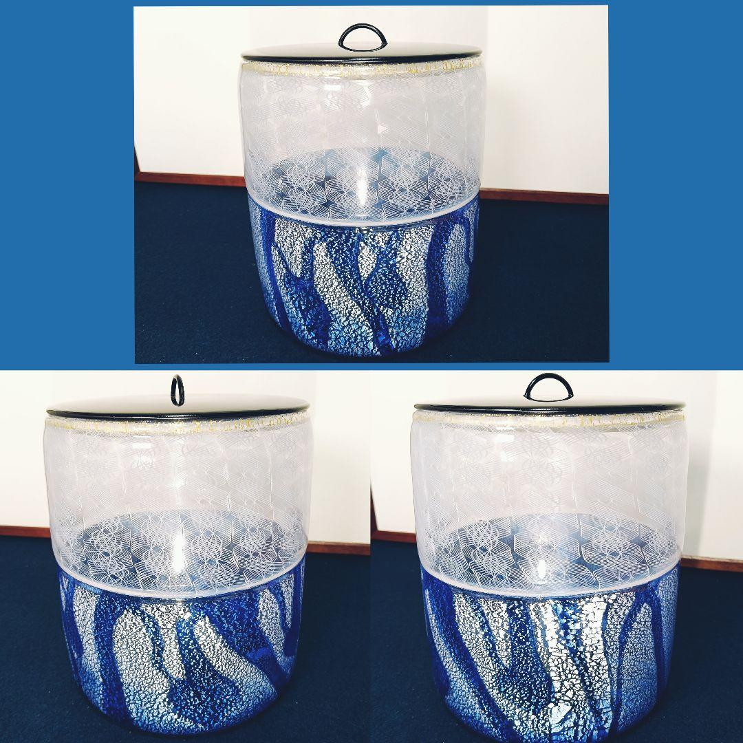 ムジカAM13 安田泰三Taizoカラス水指 手吹きレース文様 木蓋付歴書