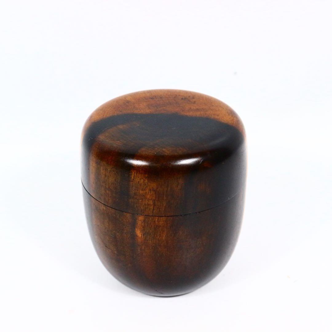 宮平宗仁（仁昭）黒柿 棗 真作保証 木工芸 黒柿棗 茶入 茶道具 天然木