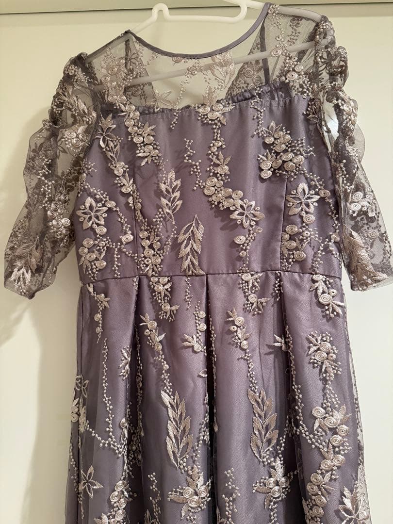 niana 刺繍レース バックリボン パーティードレス 結婚式