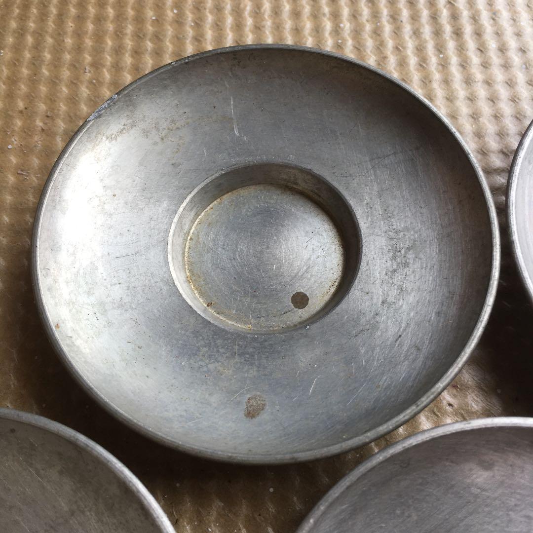 1040 超暉 錫製 柄なし丸形茶托 五客 茶器　茶道具　煎茶道具