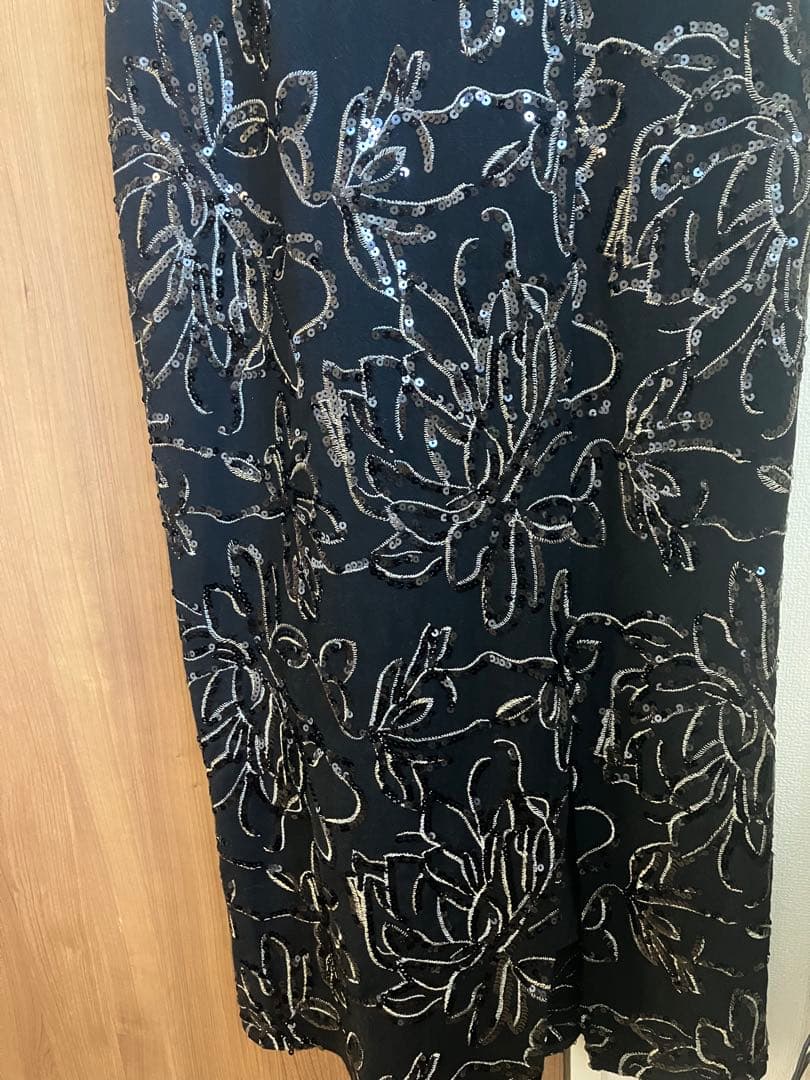 LEJA ドットチュールフラワースパンコールIラインワンピースドレス ブラックM