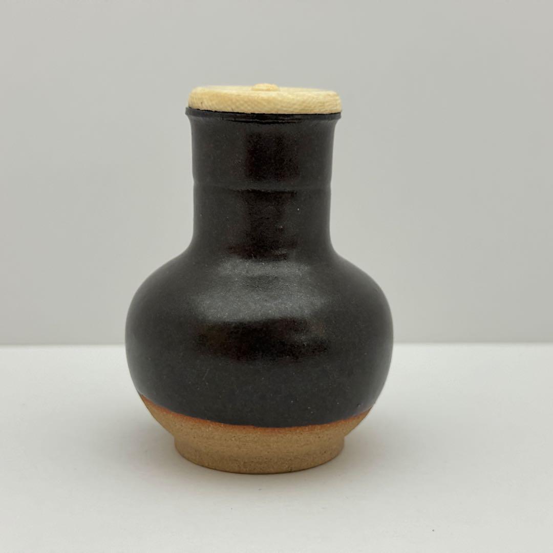 茶道具 暁窯 岡田暁山 利休鶴首写茶入 仕服添 茶道