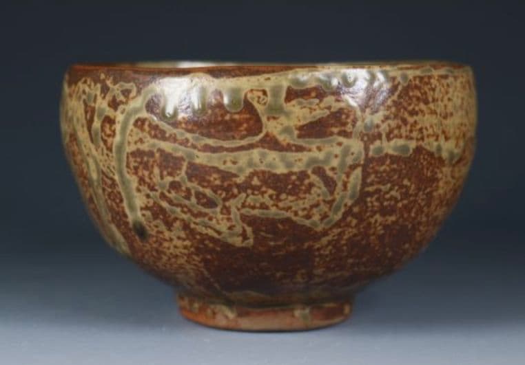 【阿蘇熔岩】火山灰　高田焼　酒井雅女　抹茶碗　阿蘇山図画　焼締　古信楽